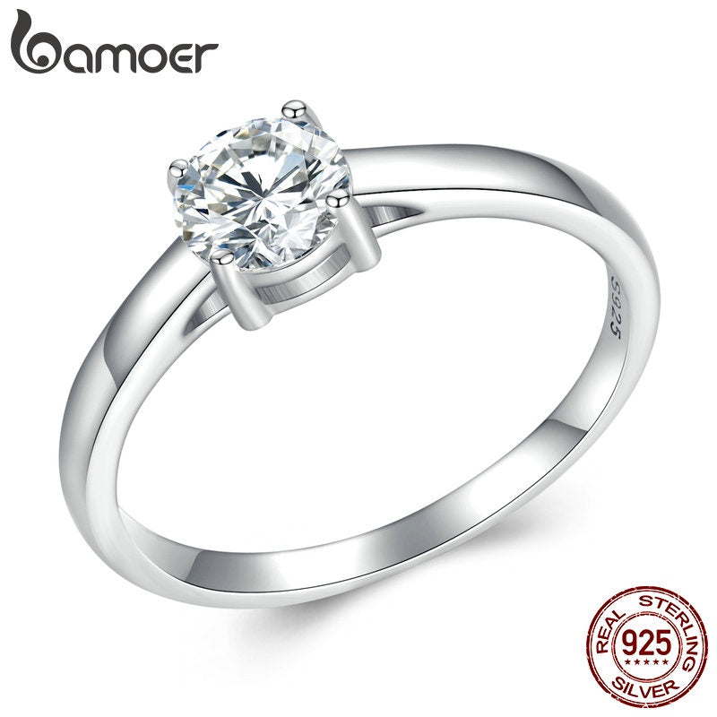 Bamoer 0.6ct Anel Moissanita 925 Prata Design Simples Jóias Presente De Luxo Para Mulheres